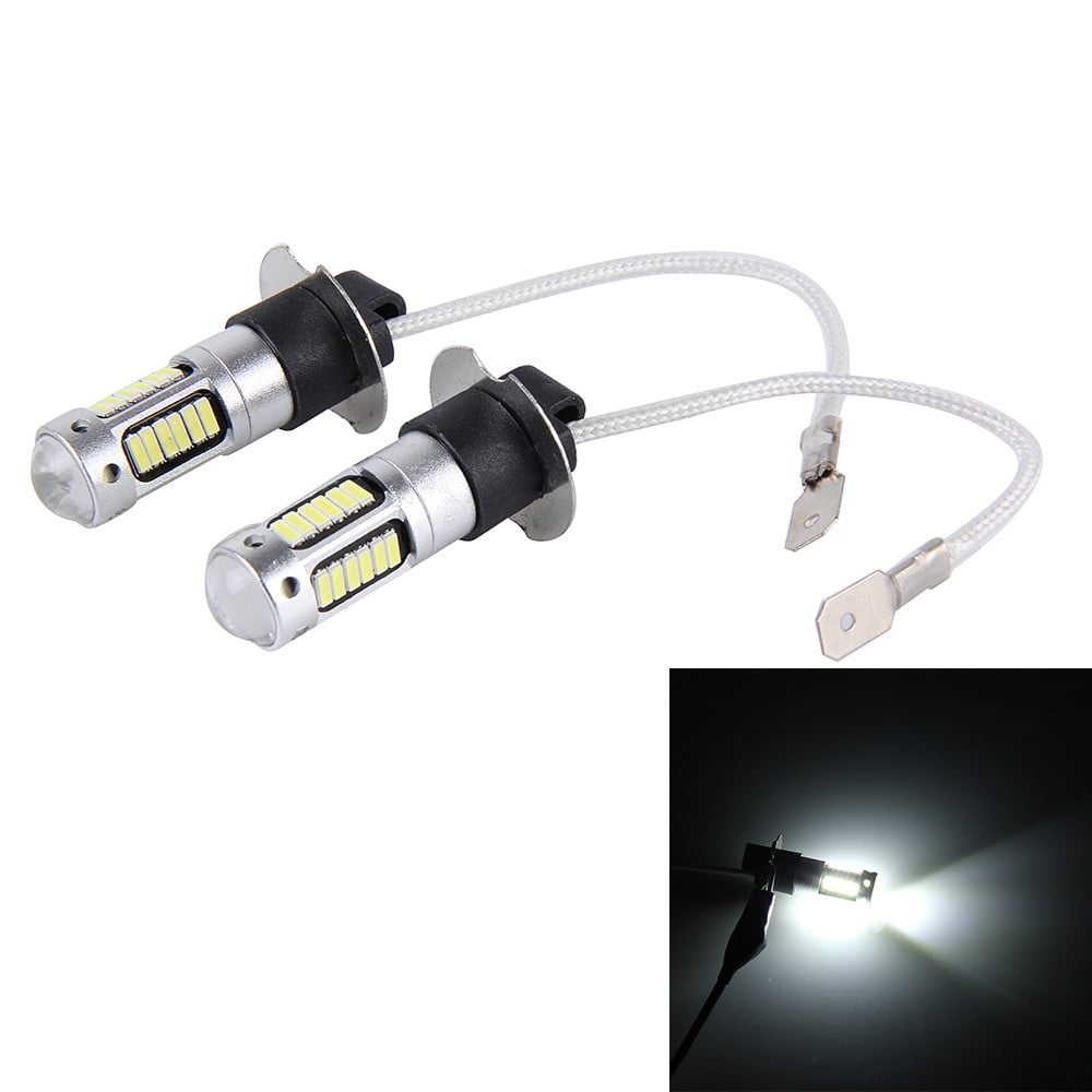 H3 LED Fog Light Bulbs 6000K Xenon White, Super Bright High Power COB