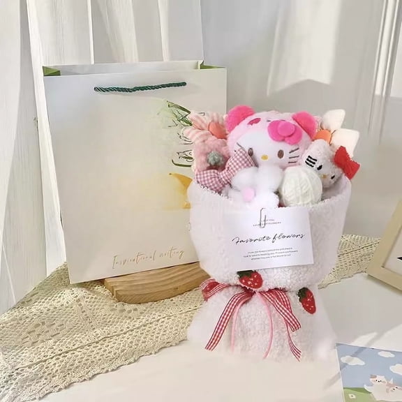 H30cm(12"in) Cinnamoroll  KRM KT Cat  Plush Dolls Flowers Creative Valentine's Day Christmas New Year  Birthday Lovers Gift Graduation Season Gift