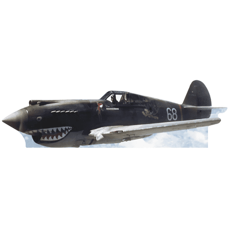 H32034 Military Shark Plane Squadron Hell's Angels Flying Tigers Cardboard Cutout Standee Standup