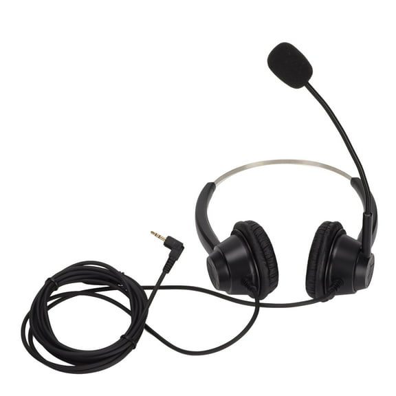 H360D2.5 Telephone Headset Binaural Customer Service Headphones with HD Mic for Office Call Center Teleconferencing