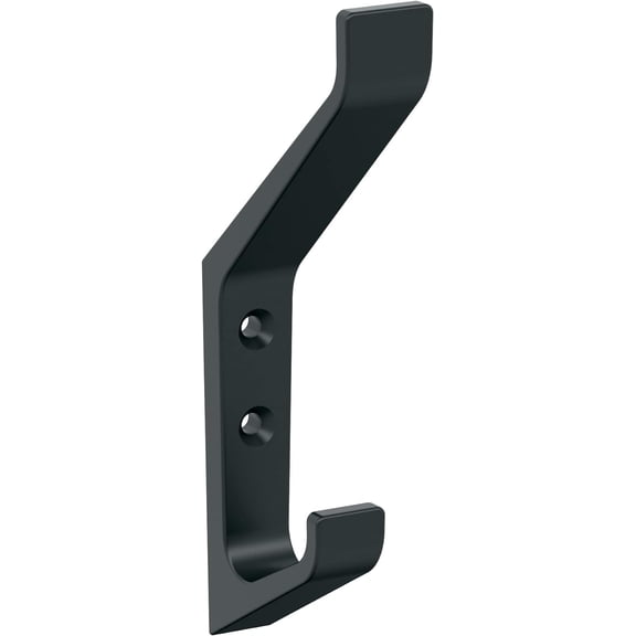 H37003MB | Emerge Double Prong Decorative Wall Hook | Matte Black Hook for Coats, Hats, Backpacks, Bags | Hooks for Bathroom, Bedroom, Closet, Entryway, Laundry Room, Office