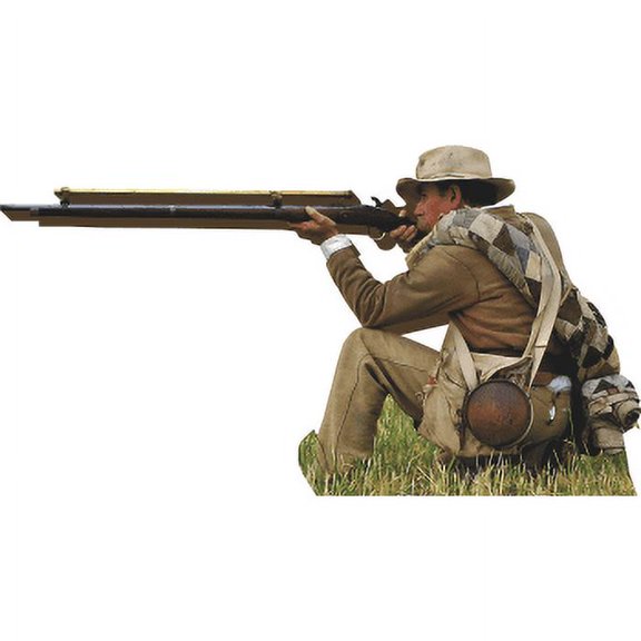 H37022 Civil War Reenactment Confederate Union Soldier Kneeling Aiming Rifle Cardboard Cutout Standee Standup