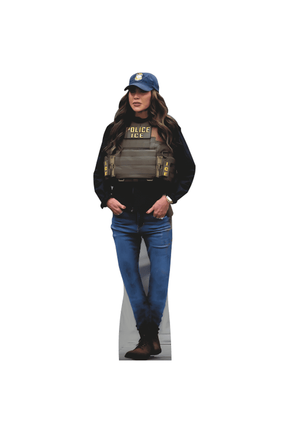 H38283 Kristi Noem ICE Police Bulletproof Vest Cardboard Cutout Standee Standup