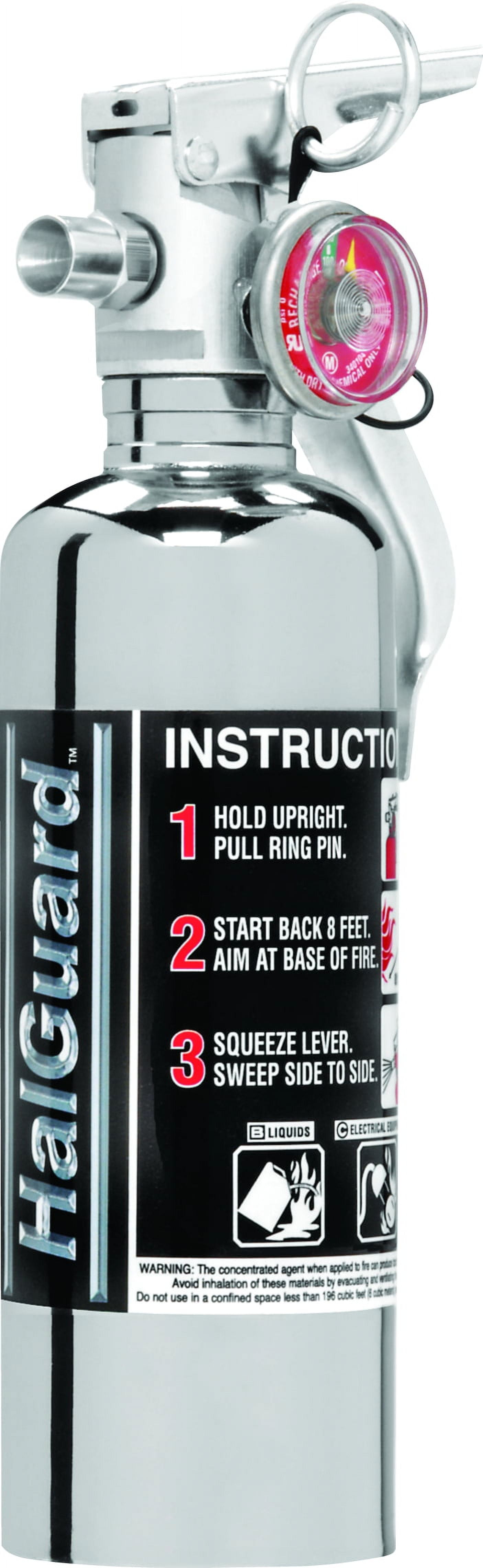 H3R Performance HG100C HalGuard Chrome Clean Agent Fire Extinguisher