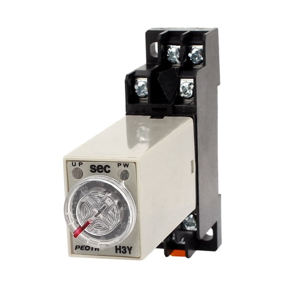 H3Y-2  110V DPDT 30S Rotary Knob 8P Terminals Delay Timer Time Relay w Socket