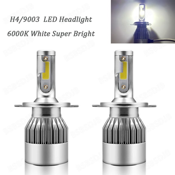 H4/9003/HB2 LED Headlight Bulbs Car & Truck High&Low Dual Beam Kit 6000K White