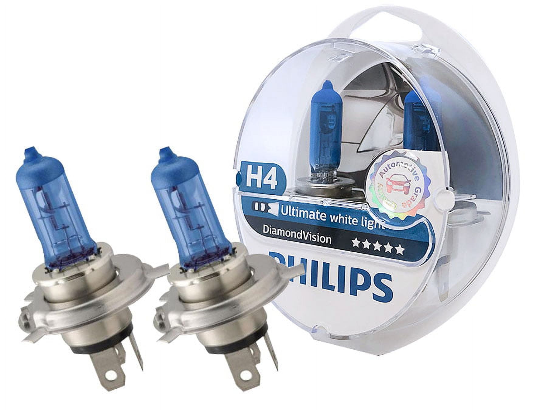 H4/9003/HB2: Philips 5000K Diamond Vision Halogen Bulb 12342DVS2 (Pack of 2)