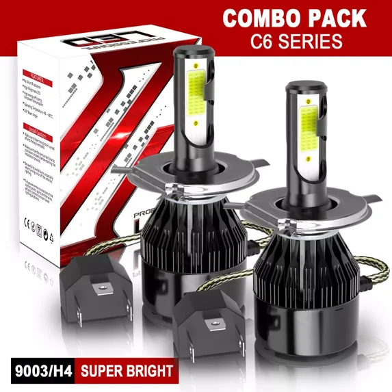 H4 9003 LED Headlight Bulbs, 12000LM Per Set White for High and Low Beam Hi/Lo Plug and Play, Pack of 2,Fit for 2012 Honda CR-V