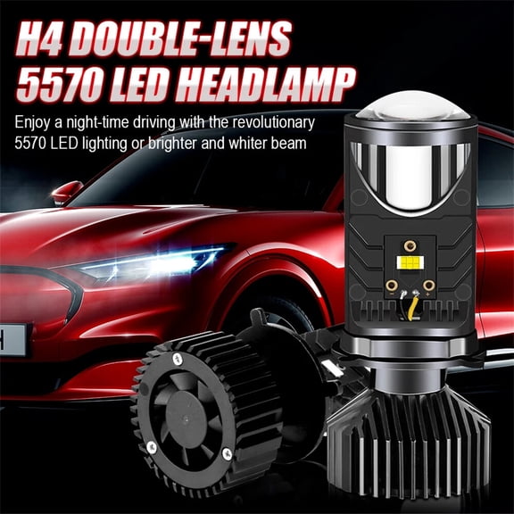 H4/9003 Mini Bi-LED LED Projector Lens Hi-Lo Beam Headlight Bulb Retrofit DIY