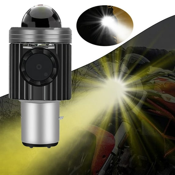 H4 BA20D LED Motorcycle Headlight Bulbs Lens Bi-color Hi Lo Lamp Headlight Lamp