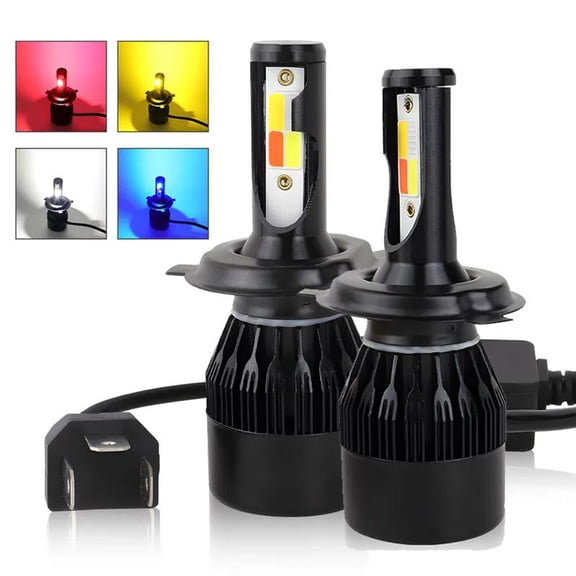 H4 HB2 9003 Auto Lamp LED Canbus Headlight Flash 4 Color Turbo Fog Bulb LED S2 80W Lights Auto Motor