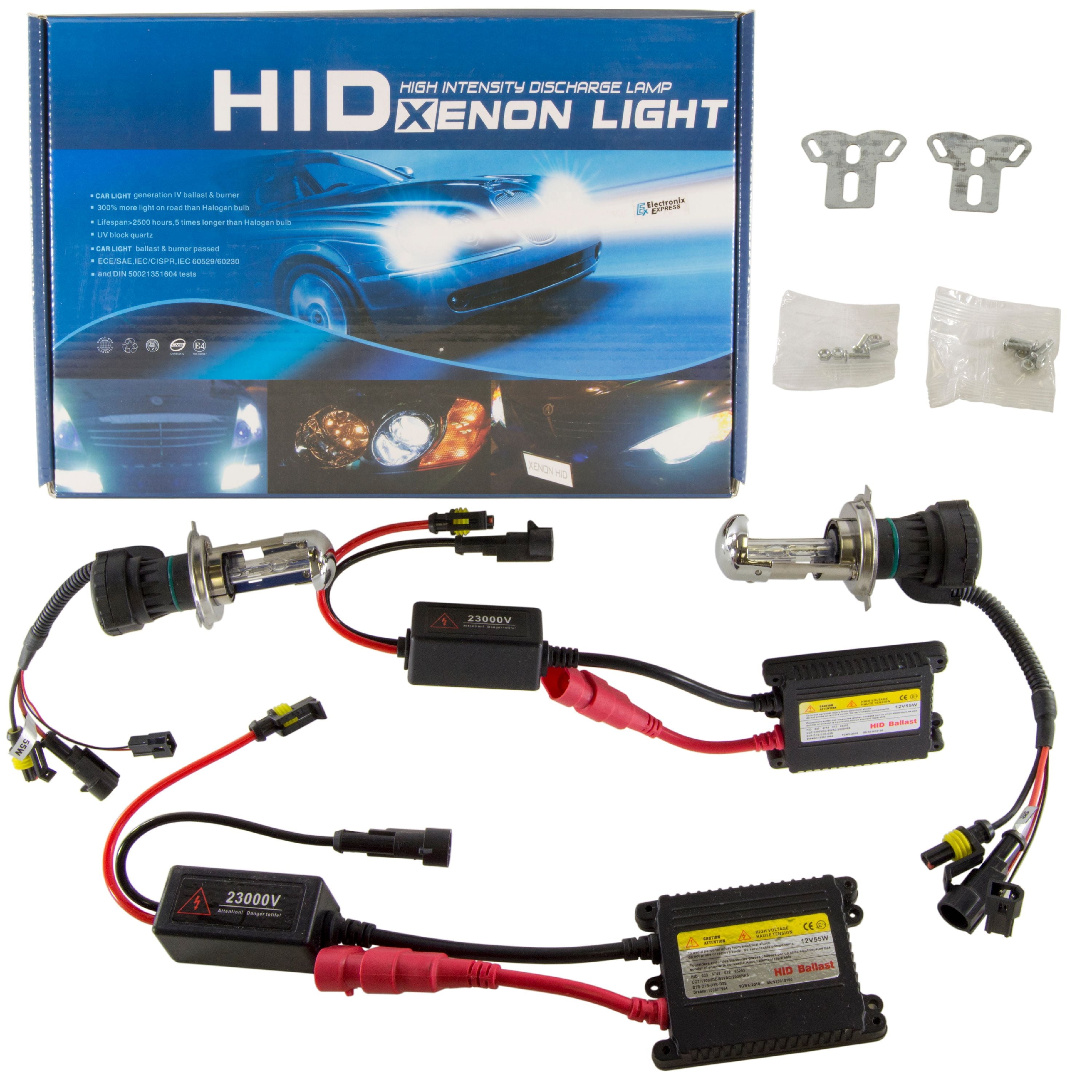 Electronix Express H4 HID Xenon Headlights Kit, 92 Lumens, 4300K