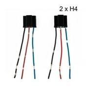 H4 Headlight Bulb Holder Connector Wire Socket Set - 3 Pin Replacement Repair Kit for Car Truck Lights (2 Pack)