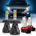 thumbnail image 1 of H4 High&Low Beam+H11 Fog Light for Honda CR-V 2002-2004 2007-2014 LED Headlight Bulbs 400% Brighter than Halogen 4pcs, 1 of 12