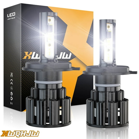 H4 LED Bulb, 500% High Brightness, 6000K Cool White, H4 Headlight Bulb, Set of 2