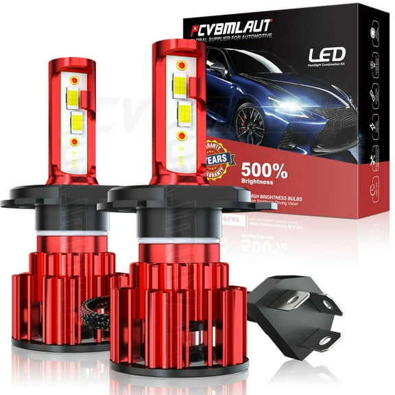 H4 LED Headlight 6000K White 2-Side 2pcs Headlights Low Beam Bulbs High Power