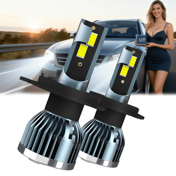 H4 LED Headlight Bulb For 2019-2020 Toyota Yaris R,Standard High Beam or Low Beam or Fog Light Bulb,9003/H4 White Headlight Bulbs,High Brightness Headlight Bulb, Pack of 2