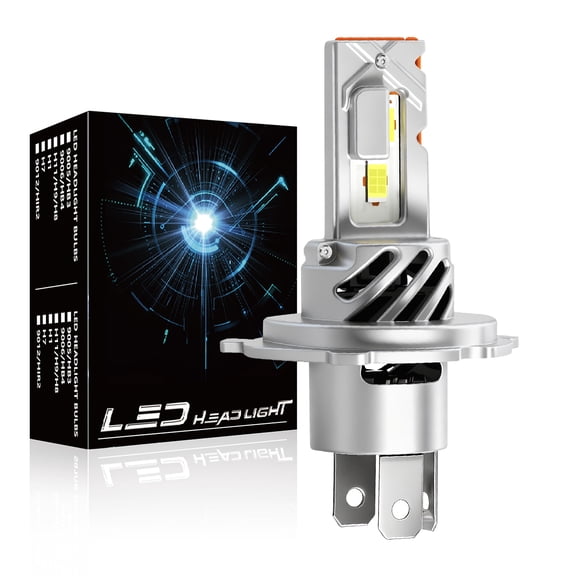 H4 LED Headlight Bulb Motorcycle, 6500K White 700% Brighter 9003 HB2 LED Light High/Low Beam Headlamp Upgrade LED Chips, Pack of 1