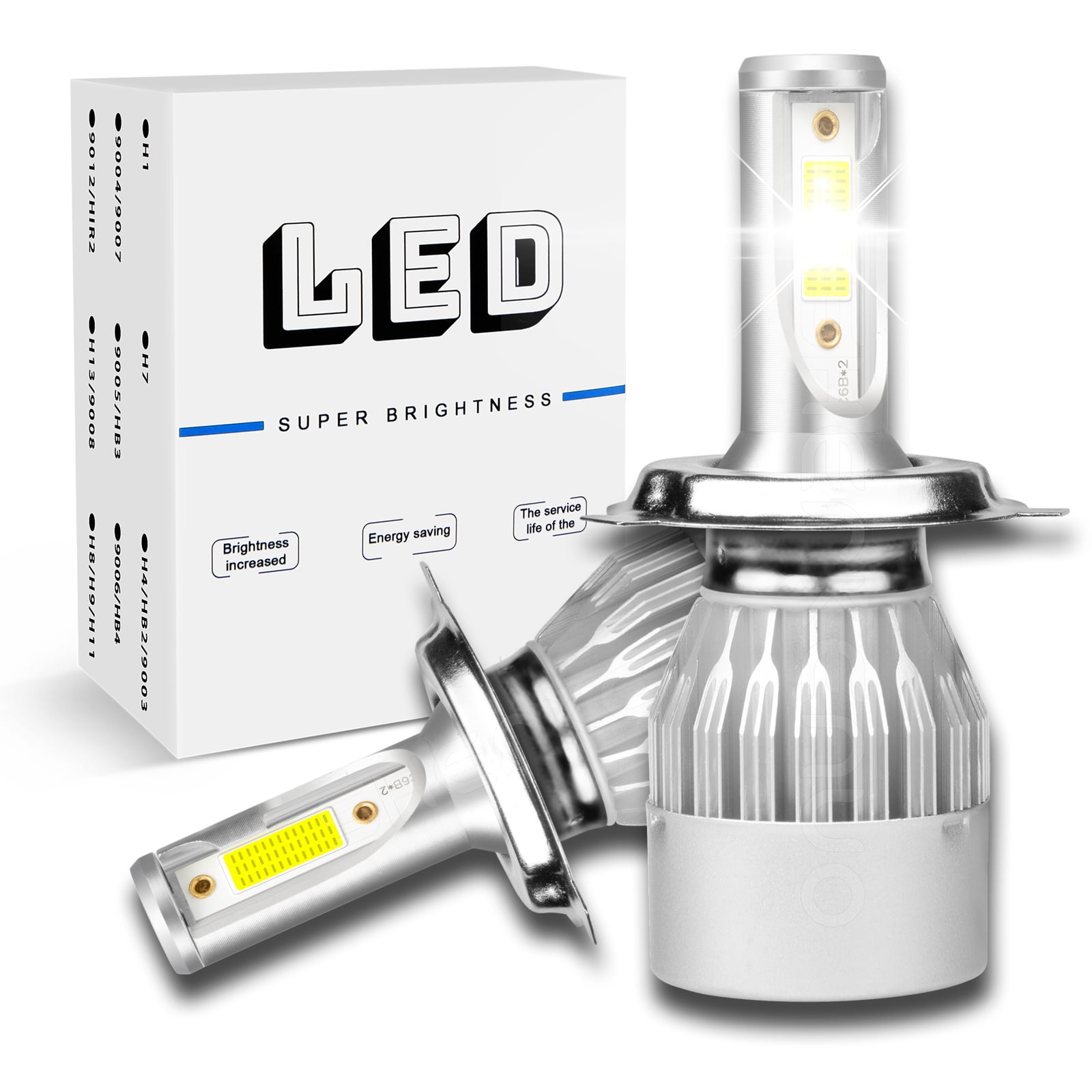 H4 LED Headlight Bulbs Compliant 40W 3800 Lumens 200% Super Bright Cool ...