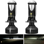 H4 LED Headlight Bulbs Mini Projector Lens Left-Hand Drive 20000 Lumens 100W with Z-Shaped Cut-Off Line No Overinstallation Required 9003 HB2 High/Low LED Headlight Conversion Kit