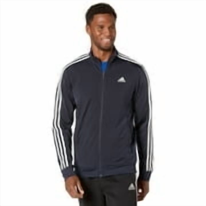 adidas Essentials 3-Stripes Tricot Track Jacket (Mens, Legend Ink