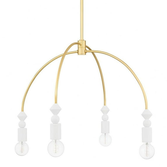 H471804-AGB-Mitzi-Flora - 4 Light Chandelier In Modern Style-25.75 Inches Tall and 30.25 Inches Wide