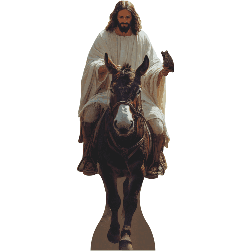 H48839 Jesus Christ Riding Donkey Cardboard Cutout Standee Standup