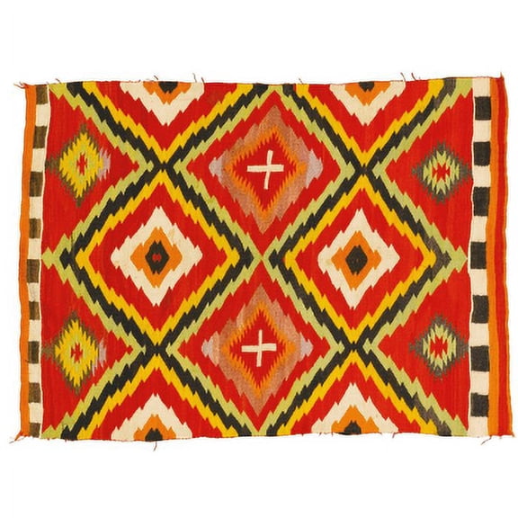 H49947 Red Black Yellow Eyedazzler Wild Western Indigenous Blanket 1800s Vinyl Wall Decal Poster