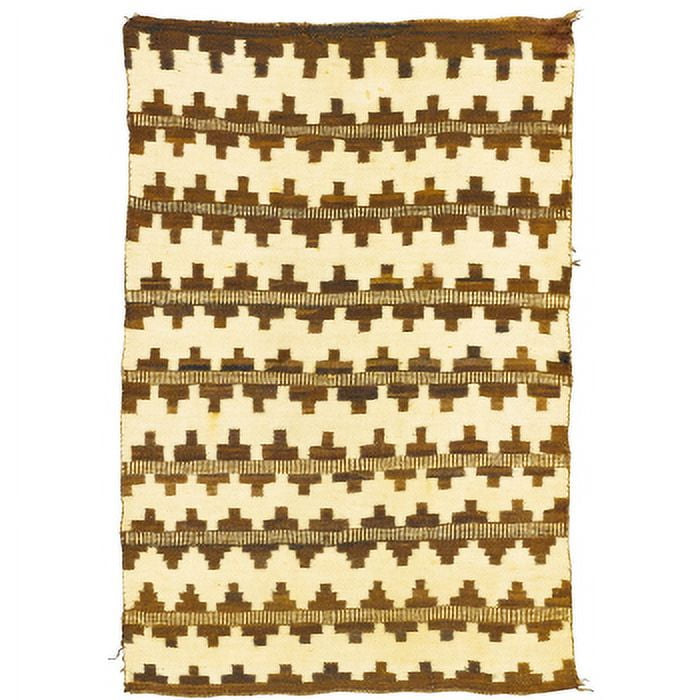 H49948 Handspun Wool Ivory Brown Basket Pattern Wild Western Indigenous ...