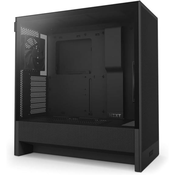 H5 Flow 2024 - Compact ATX Mid-Tower PC Gaming Case High Airflow 2 x 120mm Fans Included 360mm Front & 240mm Top Radiator Support Cable Management System Tempered Glass Black