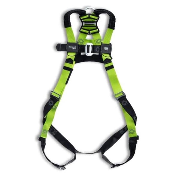 H500 Industry Standard Full-Body Harness with Back D-Ring, Universal, Mating Chest, Tongue Leg Buckles, Shoulder Pads & IS6P, Black & Green