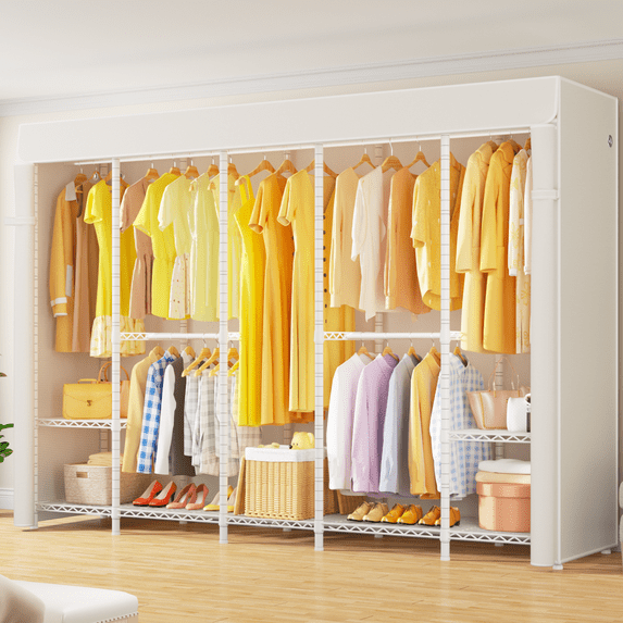 ulifhome Clothes Rack with Cover H50C, Extra Large Freestanding ...