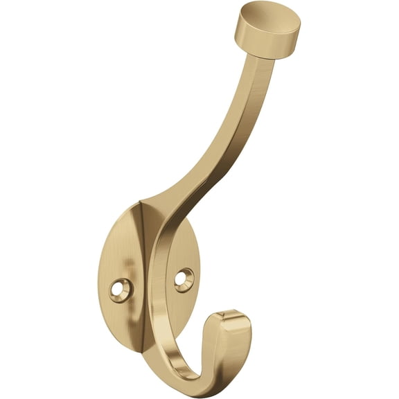 H55465CZ | Adare Double Prong Decorative Wall Hook | Champagne Bronze Hook for Coats, Hats, Backpacks, Bags | Hooks for Bathroom, Bedroom, Closet, Entryway, Laundry Room, Office