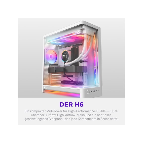 H6 (2026) Compact Dual-chamber ATX Case All White