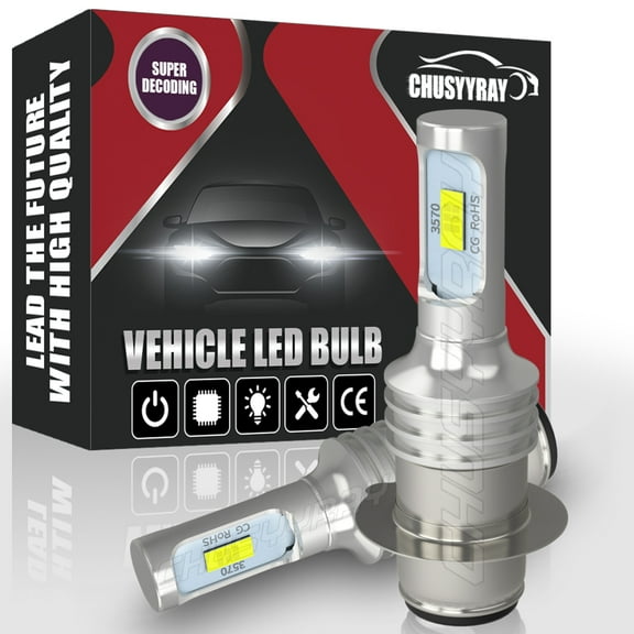 H6 H6M LED Headlight High Low Beam Bulbs 6000K Super White Super White LED Bulbs Plug and Play Pack of 2