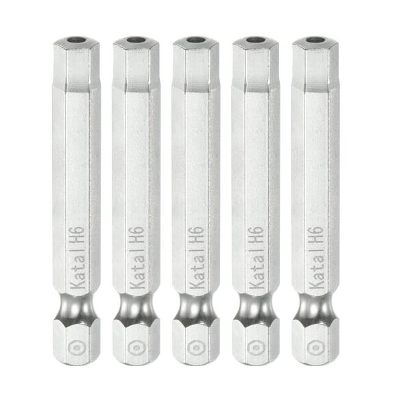 H6 Magnetic Security Hex Screwdriver Bit 1/4" Hex Shank 2" Length Screw Driver, 5 Pack
