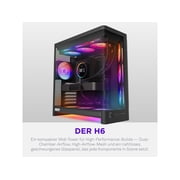 H6 RGB+ 2026 Compact Dual-chamber ATX Case - All Black