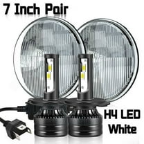 H6024 Head Light Glass Housing Lamp Classic Conversion Chrome 7" Round PAIR