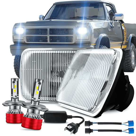 H6054 Pair 7x6Inch Headlight Sealed Beam for 2002-2003 Ford E-550 LED Headlamp Bulbs High Low Beam