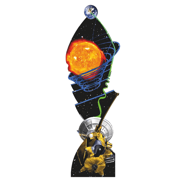 H69334 Cassini Space Probe Einstein Relativity NASA Space Sun Earth Cardboard Cutout