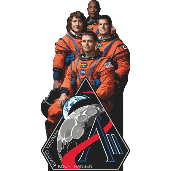 H69390 Artemis II NASA Moon Mission Landing Crew Cardboard Cutout Standee Standup