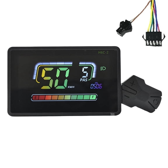 H6C-2 E-Bike Meter LCD Display Electric Scooter Speedometer Dashboard UART 24V-60V for Mountain Electric Bike SM5+2PIN
