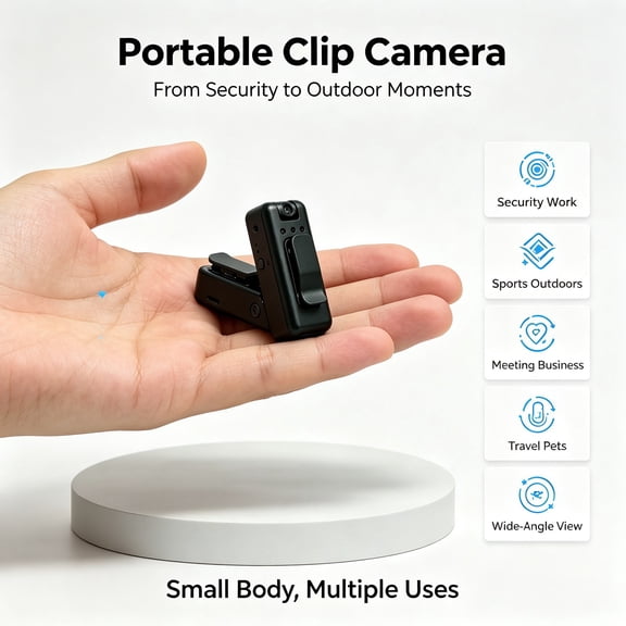 H7 4K Body Camera, Wearable Clipon Body Cam with 270 Rotatable Lens, Infrared Night Vision, WiFi AP Hotspot, Loop Recording, Sports Stabilization for Meeting Outdoor Security Travel