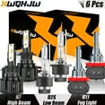 thumbnail image 1 of H7 D2S/D2R LED HID Headlight Hi/Lo Beam+H8/H9/H11 LED Fog Light Bulbs Plug&Play Total 6 Bulbs, 1 of 16