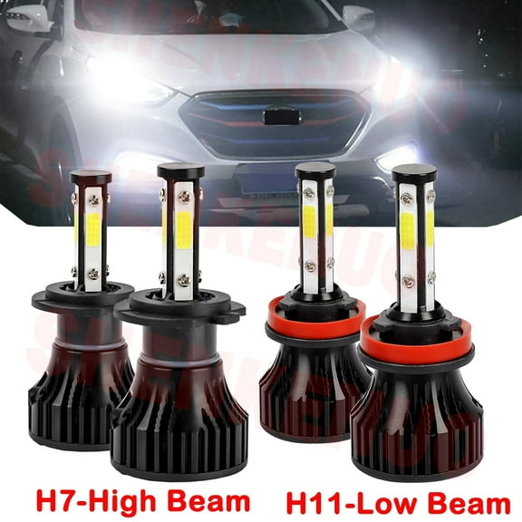 H7 H11 LED Headlight Bulbs for Hyundai Sonata Hybrid 2011 2012 2013 High&Low Beam 4pcs