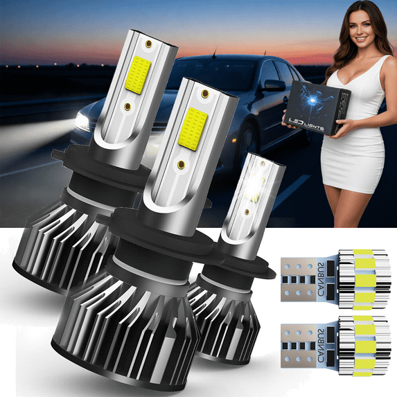 H7 H7 LED Headlight Bulb Combo For Mercedes-Benz GL63 AMG 2013-2016,Direct Plug and Play, 6500K LED H7 High Beam,H7 Low Beam,T10 License Plate Light,Car OEM Replacement, Pack of 6