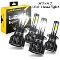 thumbnail image 1 of H7+H7 LED Headlight H7 High Low Beam White Car Light Bulb Combo Plug&Play，Set of 4, 1 of 9