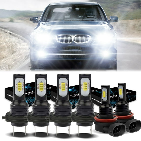 H7 Headlights for 2002 2003 2004 2005 2006 BMW 328i 325xi 330xi 6500K White H7 High/ Low Beam H11 Fog light Bulbs,6pc