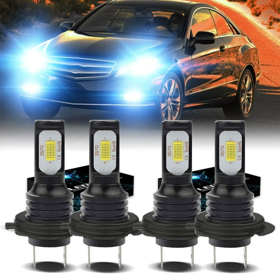 H7 Headlights for 2006-2013 Mercedes-Benz E350 H7 LED High/Low Beam 8000K Ice Blue