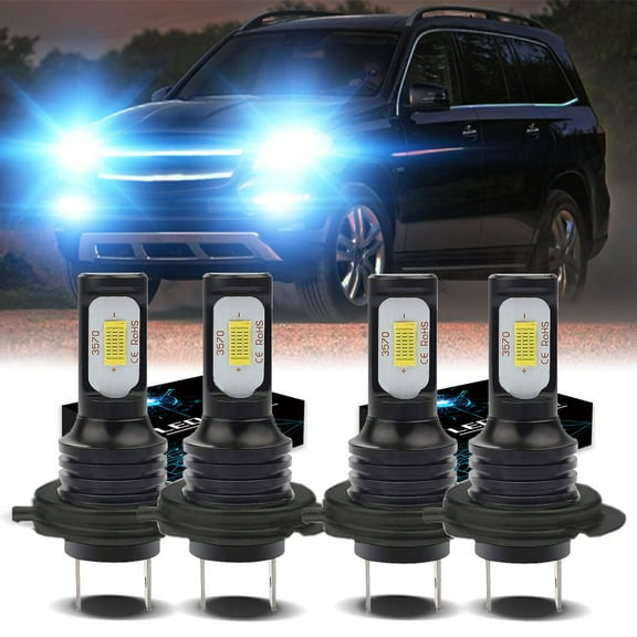 H7 Headlights for 2008-2016 Mercedes-Benz GL450 H7 LED High/Low Beam 8000K Ice Blue